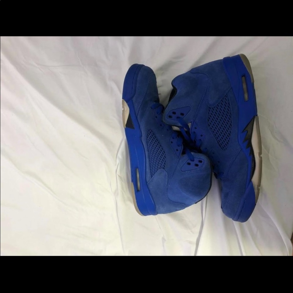 Retro 5 Blue Suede size 13